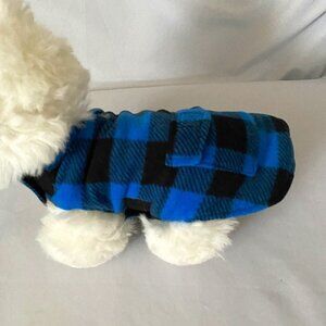 Pet Buffalo Blue & Black Plaid Fleece Winter Coat